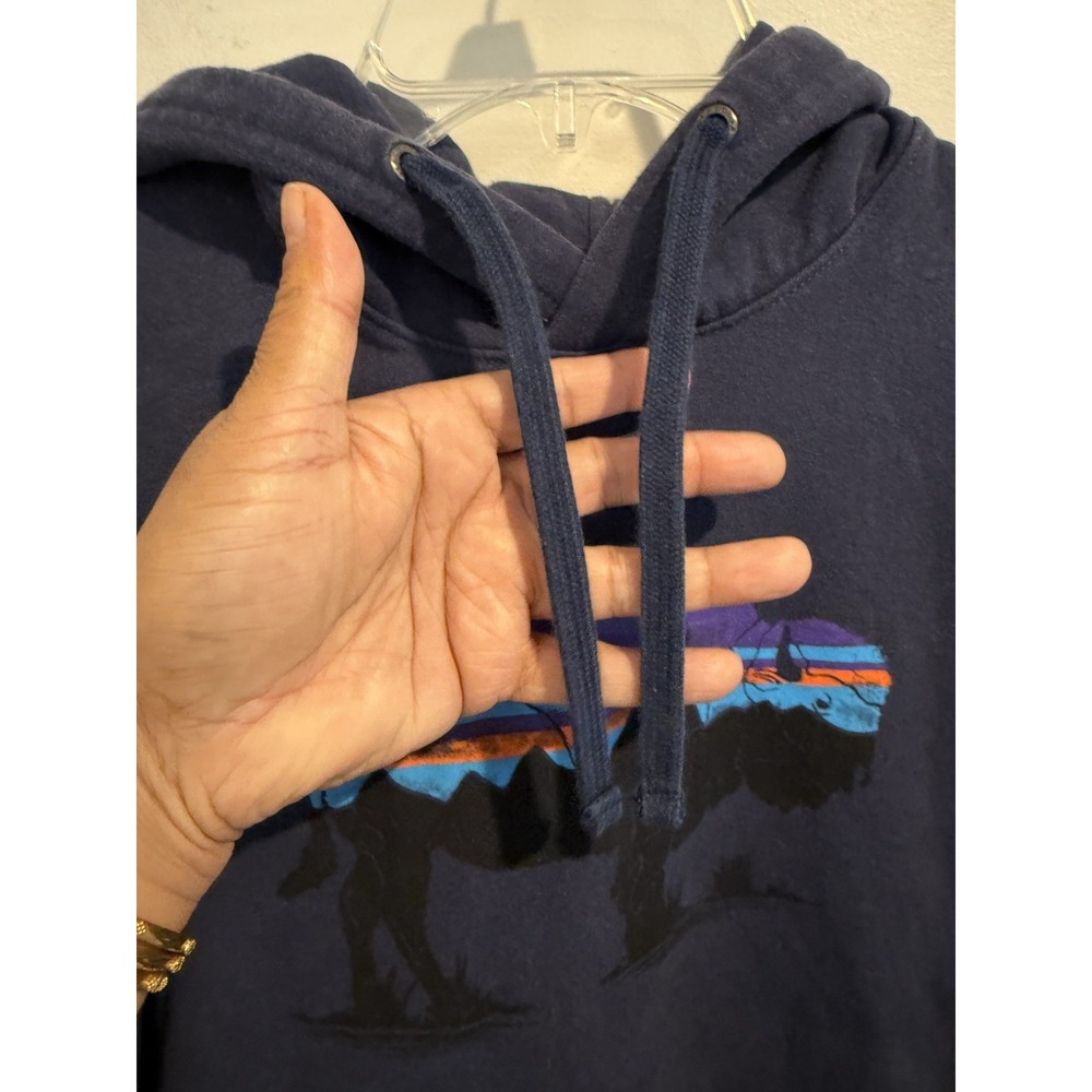 Patagonia Mens Fitz Roy Bison Uprisal Blue Fleece Hoodie Regular Fit Size S - Picture 4 of 9